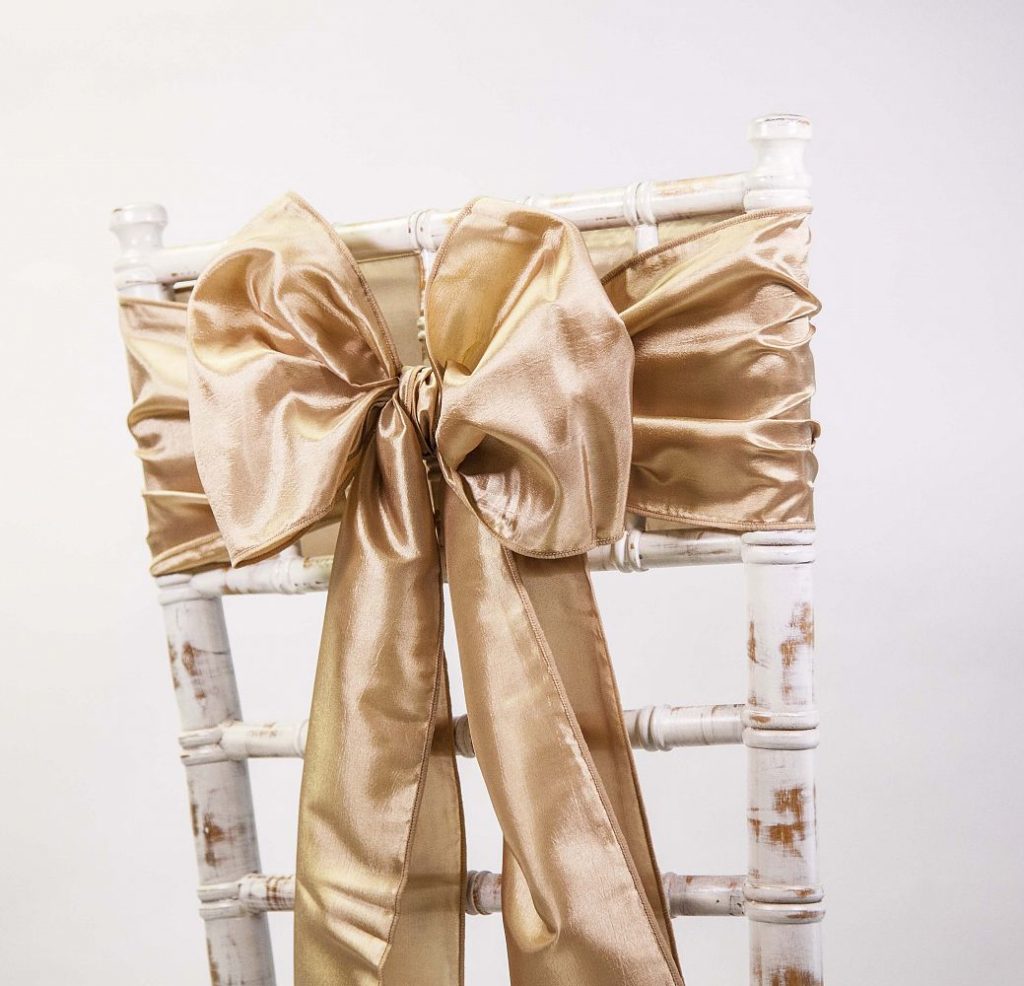 TAFFETA SASH BURNT ORANGE Chair Covers Of Yorkshire