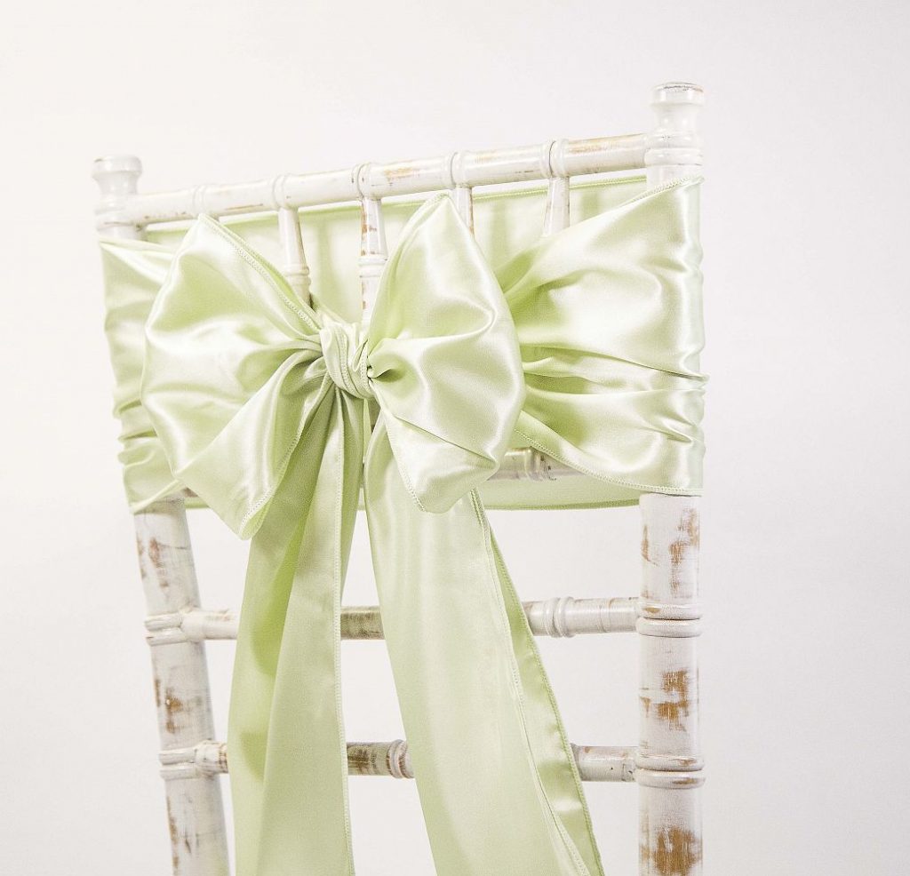 SATIN SASH SAGE Chair Covers Of Yorkshire